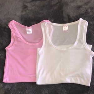 Pink & White Tank Tops